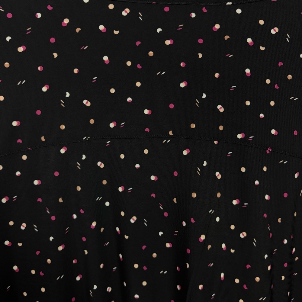 Penningtons Navy Blue 3/4 Sleeves Knee Length Polka Dot Dress Stretchy Size 3X - Picture 8 of 14